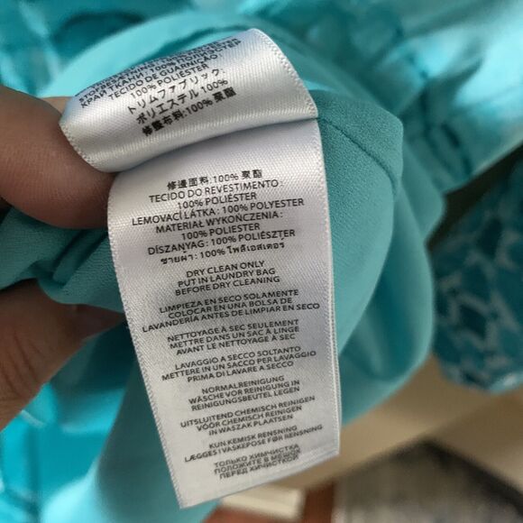 Michael Michael Kors Women's Dress Size 4 Long Sleeve Turquoise Round Neck - Picture 5 of 6